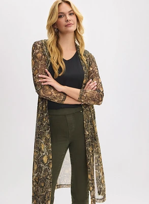 Snake Print Mesh Cover-Up