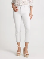 Rhinestone Trim Slim Leg Jeans