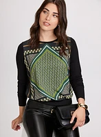 Geometric Print Long Sleeve Top