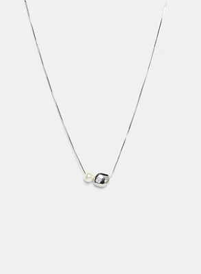 Pearl & Crystal Pendant Necklace