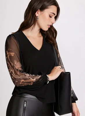 Paisley Placement Print Top