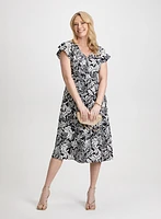 Crepe Flare Dress With Pockets