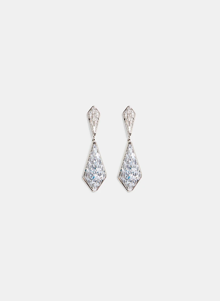 Two-Tier Diamond Drop Earrings