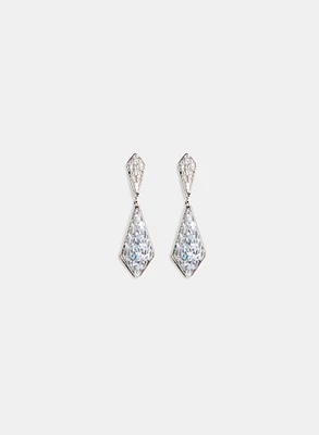 Two-Tier Diamond Drop Earrings