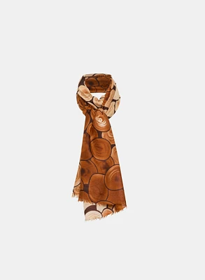 Circular Print Oblong Scarf