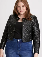 Studded Vegan Leather Jacket