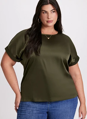 Joseph Ribkoff - Short Sleeve Satin Blouse