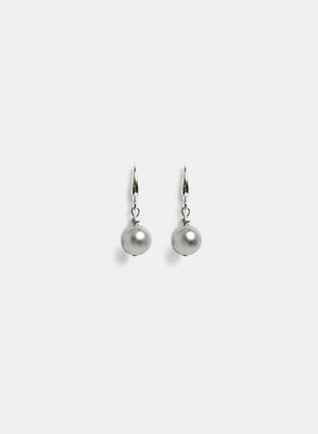 Metallic Pearl Detail Drop Earrings