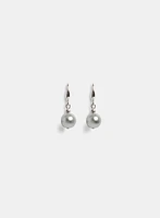 Metallic Pearl Detail Drop Earrings