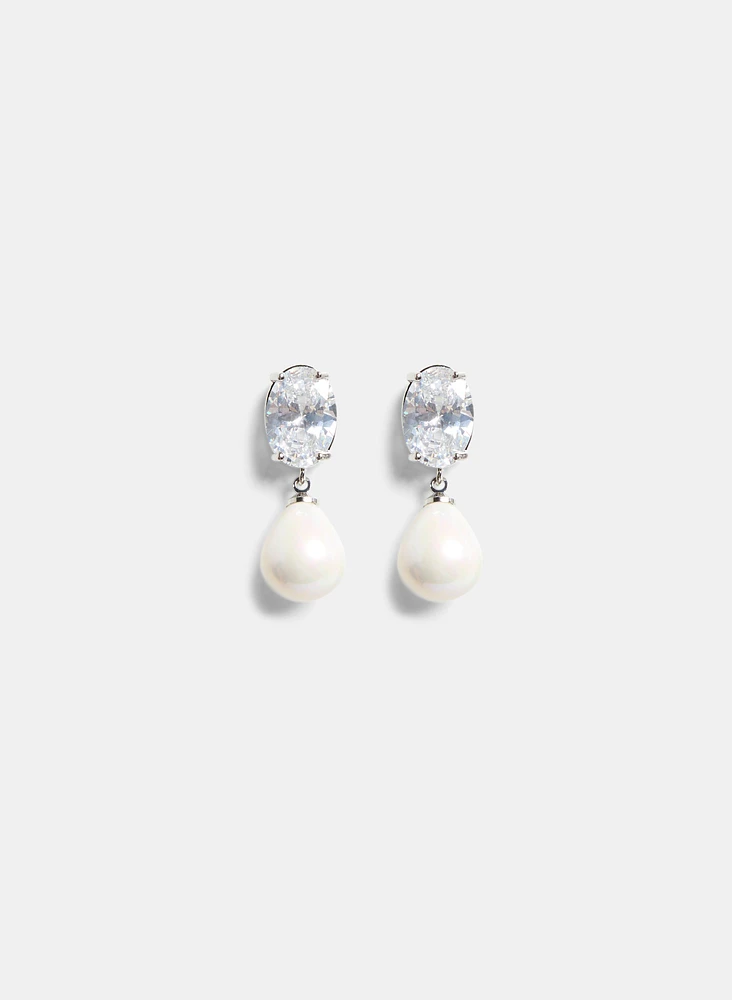 Pearl Pendant Drop Earrings