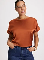 Satin Cap Sleeve Top