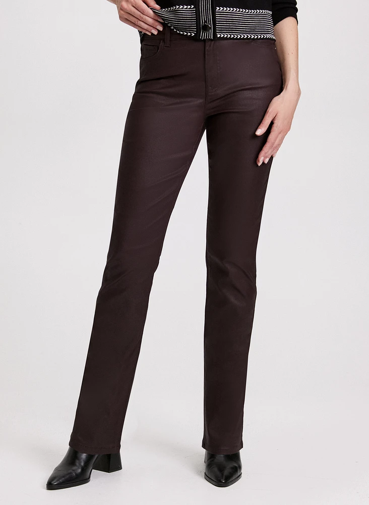 Coated Slim Leg Jeans