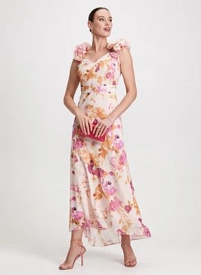 Ruffled Strap Floral Dress