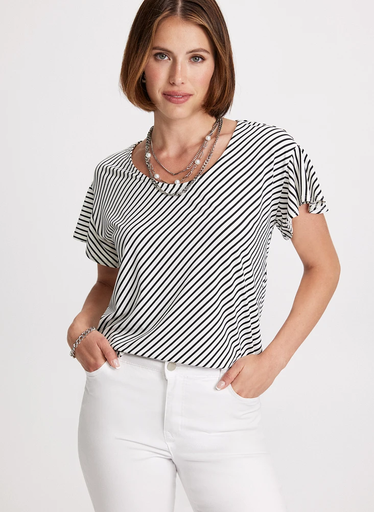 Diagonal Stripe Print Top