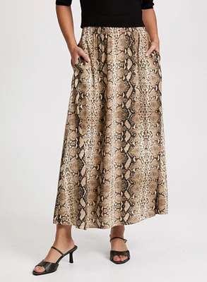 Snake Print Maxi Skirt