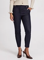 Emma Button Detail Slim-Leg Pants – Short