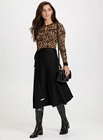 Sash Detail Leopard Print Dress