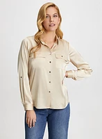 Satin Button Down Blouse