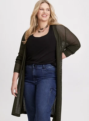 Long Open Front Cardigan