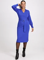 Knit Midi Polo Dress