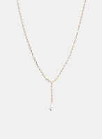 Zirconia Chain Pearl Pendant Necklaces