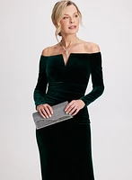 Off-The-Shoulder Short Velvet Dress