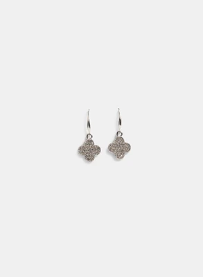 Crystal Clover Drop Earrings