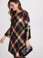 Plaid Print Sweater Dress