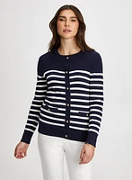 Stripe Motif Cardigan