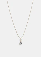 Square Cubic Zirconia Pendant Necklace