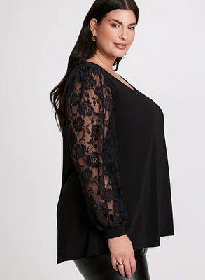 Lace Sleeve Tunic Top