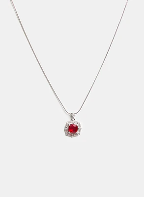 Cubic Zirconia Faceted Stone Necklace