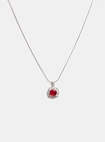 Cubic Zirconia Faceted Stone Necklace