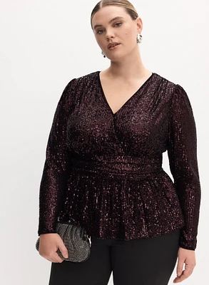 Melanie Lyne - Crossover Sequin Top