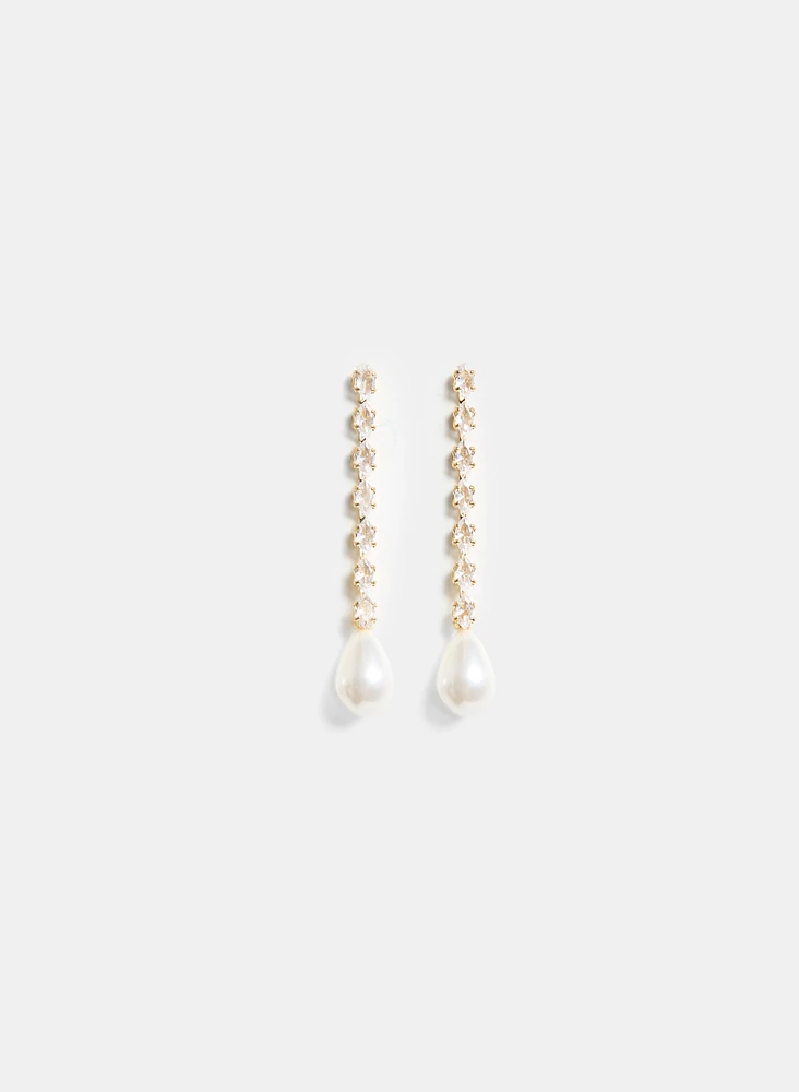 Pearl Pendant Drop Earrings