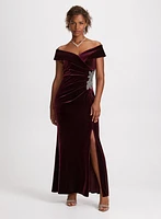 Sweetheart Neck Velvet Dress