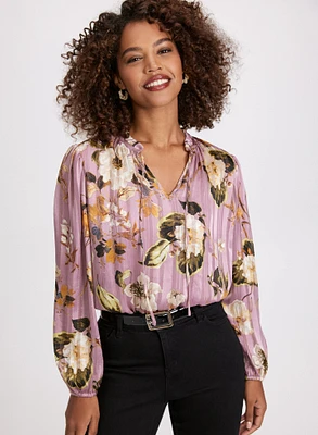 Floral Smocked Hem Blouse