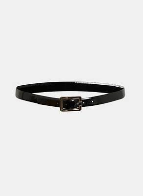 Reversible Vegan Patent Leather Belt - Plus