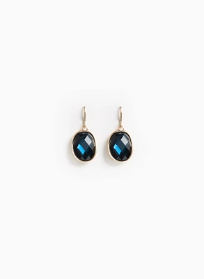 Oval Stone Dangle Earrings