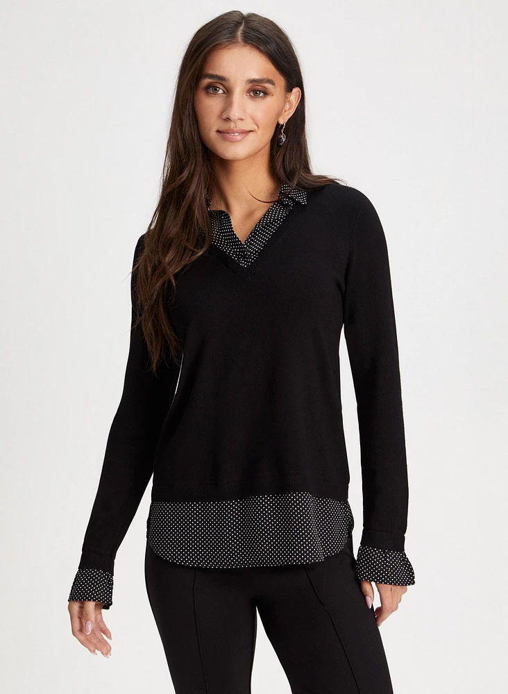 Dot Motif Fooler Sweater