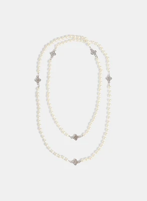 Crystal Clover Detail Necklace