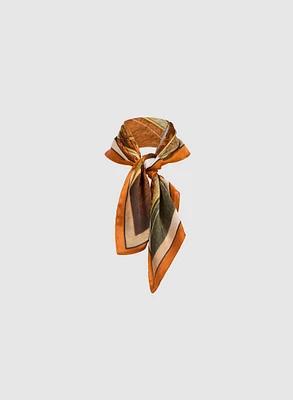 Square Leaf Print Scarf