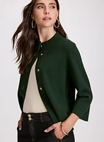 Mock Neck Button-Up Cardigan