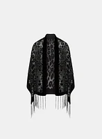 Sheer Velvet Detail Scarf