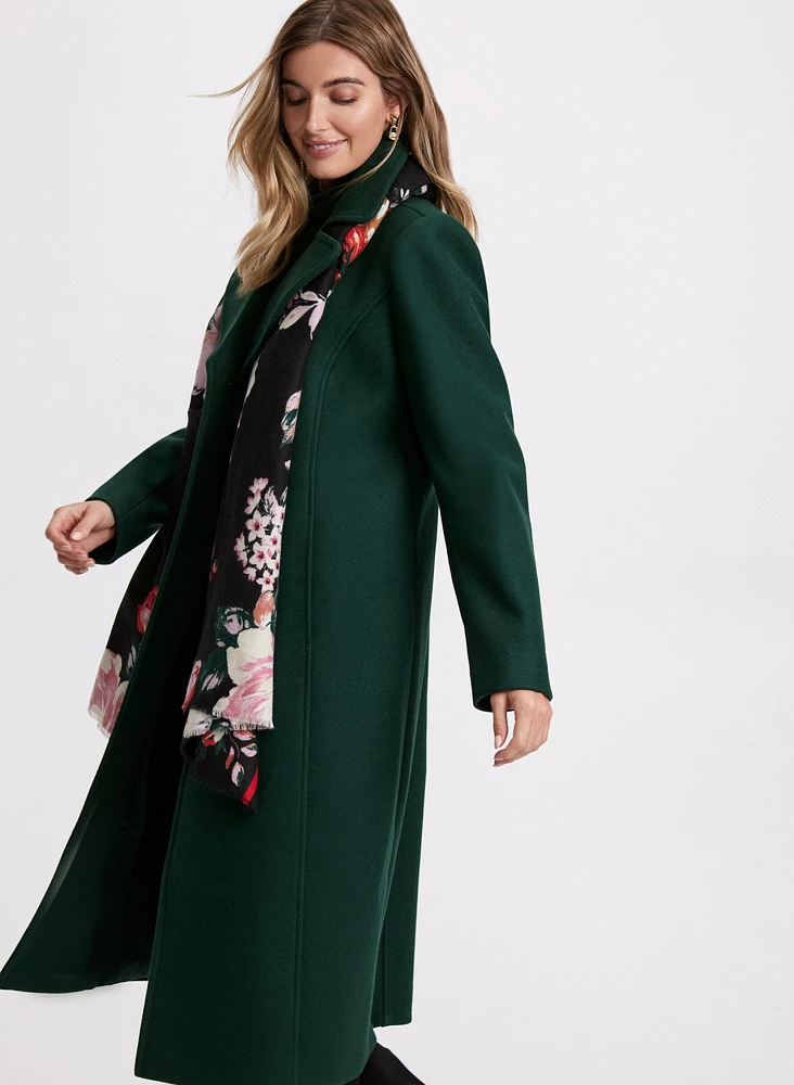 Stretch Wool Blend Coat