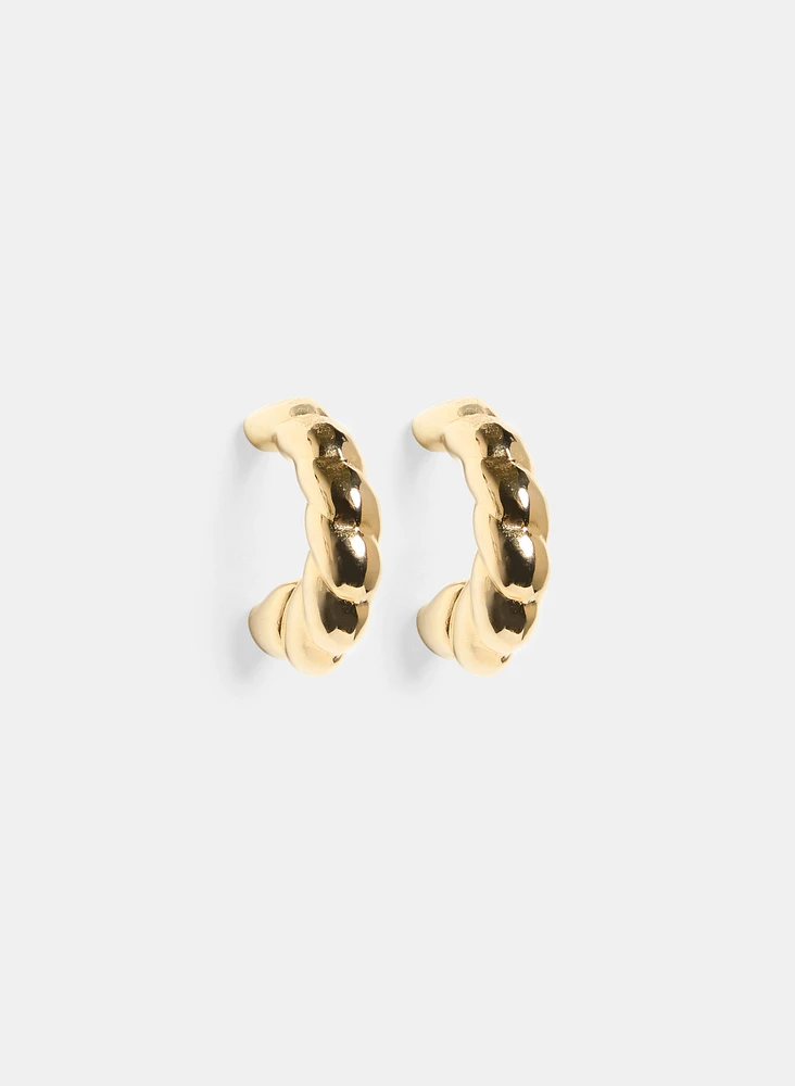 Twist Detail Open-Hoop Earrings