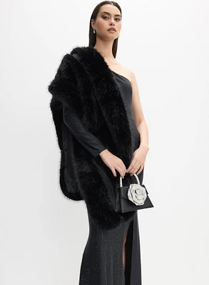 Velvet Faux Fur Wrap