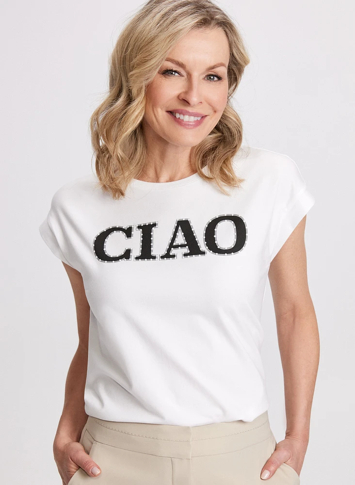 'Ciao' Cotton & Modal T-Shirt