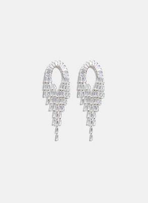 Crystal Arc Detail Chandelier Earrings