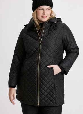 Diamond Quilted Puffer Coat